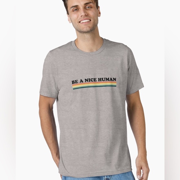 Gildan Other - ❤️ 3/$15 Gray Short Sleeve Tee Be a Nice Human